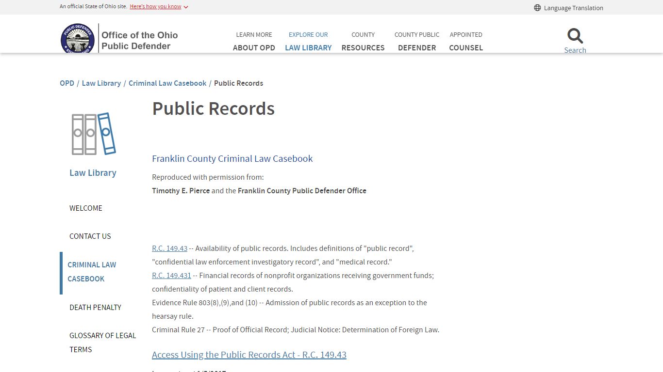 Public Records - Public Defender